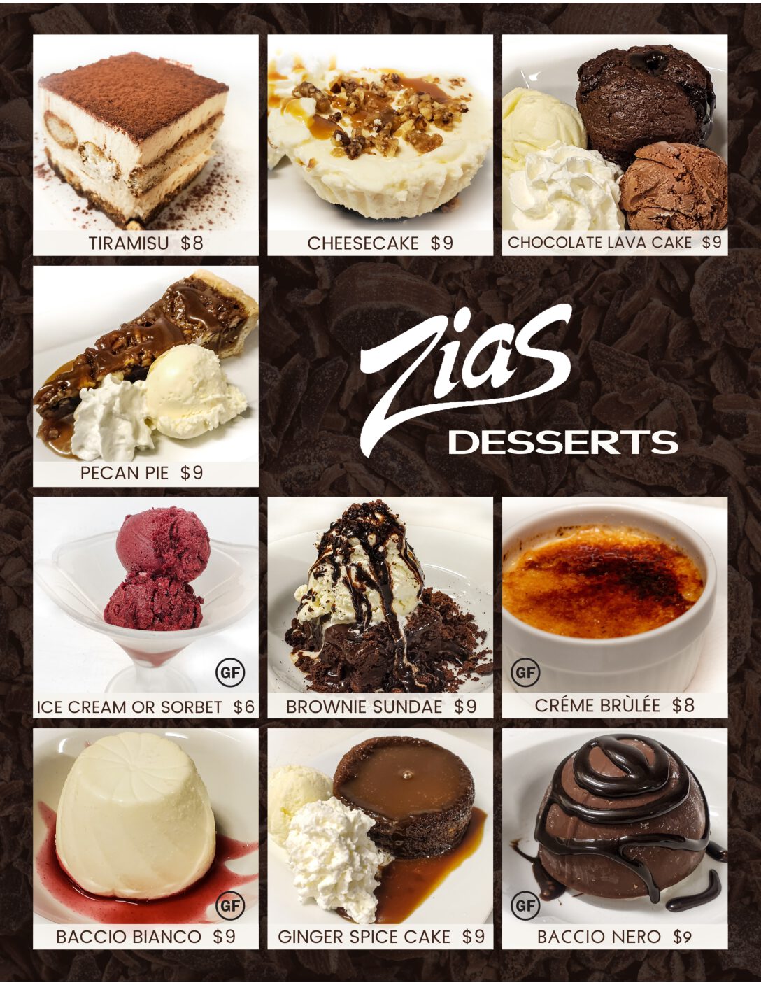 Dessert Zias Stonehouse Restaurant